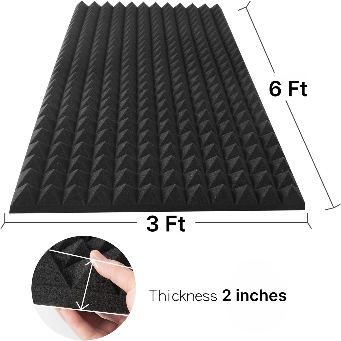 Acoustic Foams 6x3 Size 2 inch thickness